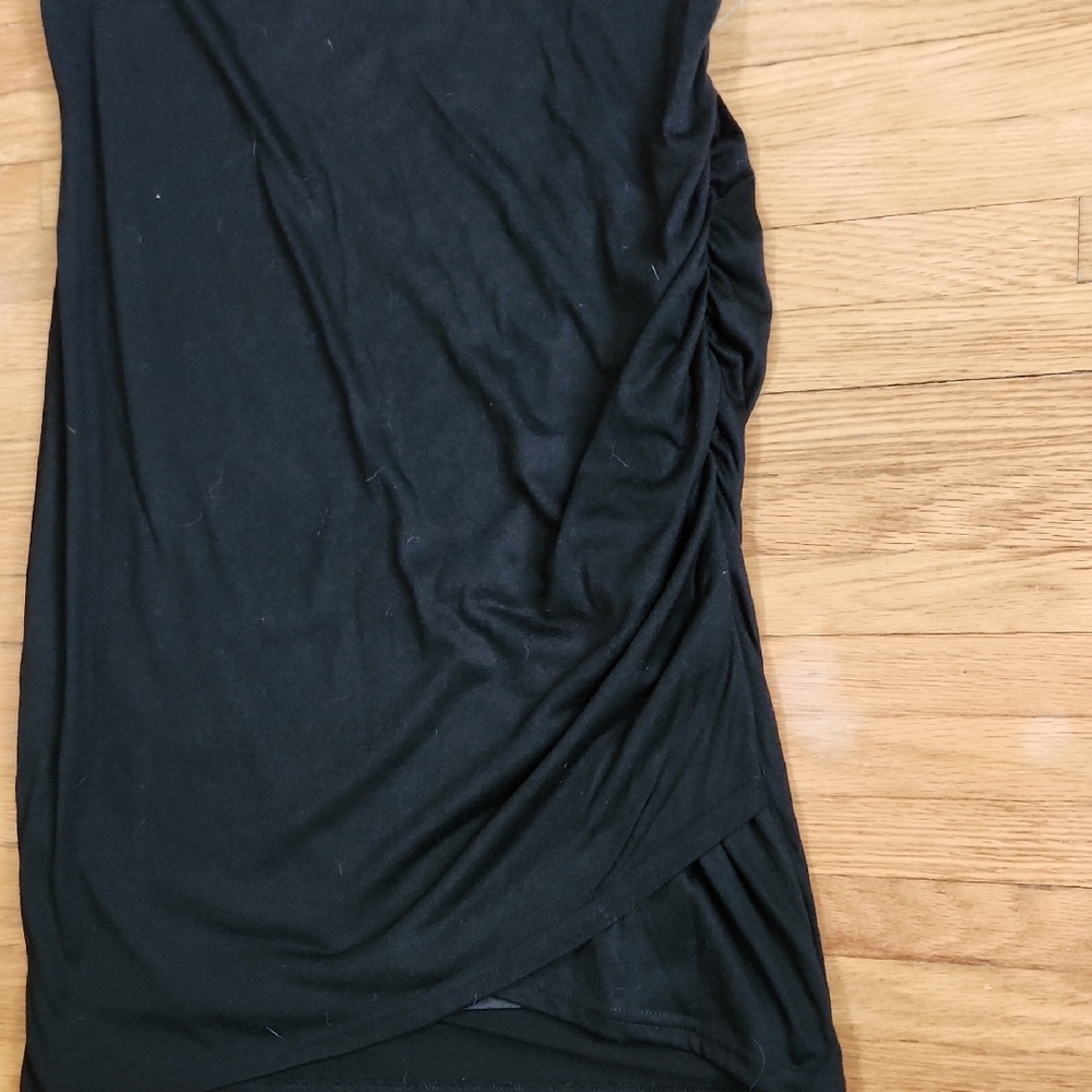 Black Ruched Sleeveless Mini Dress - Picture 3 of 5